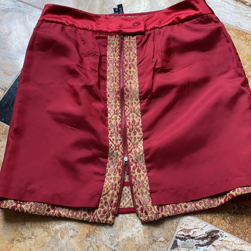 Etcetera Fully Lined Boho Red/Gold Embroidered/Zip - image 7